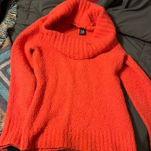 Victorias Secret coral cowl neck form fitting M sweater